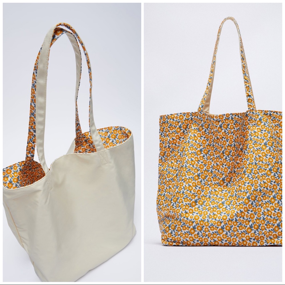 Reversible Floral Tote Bag